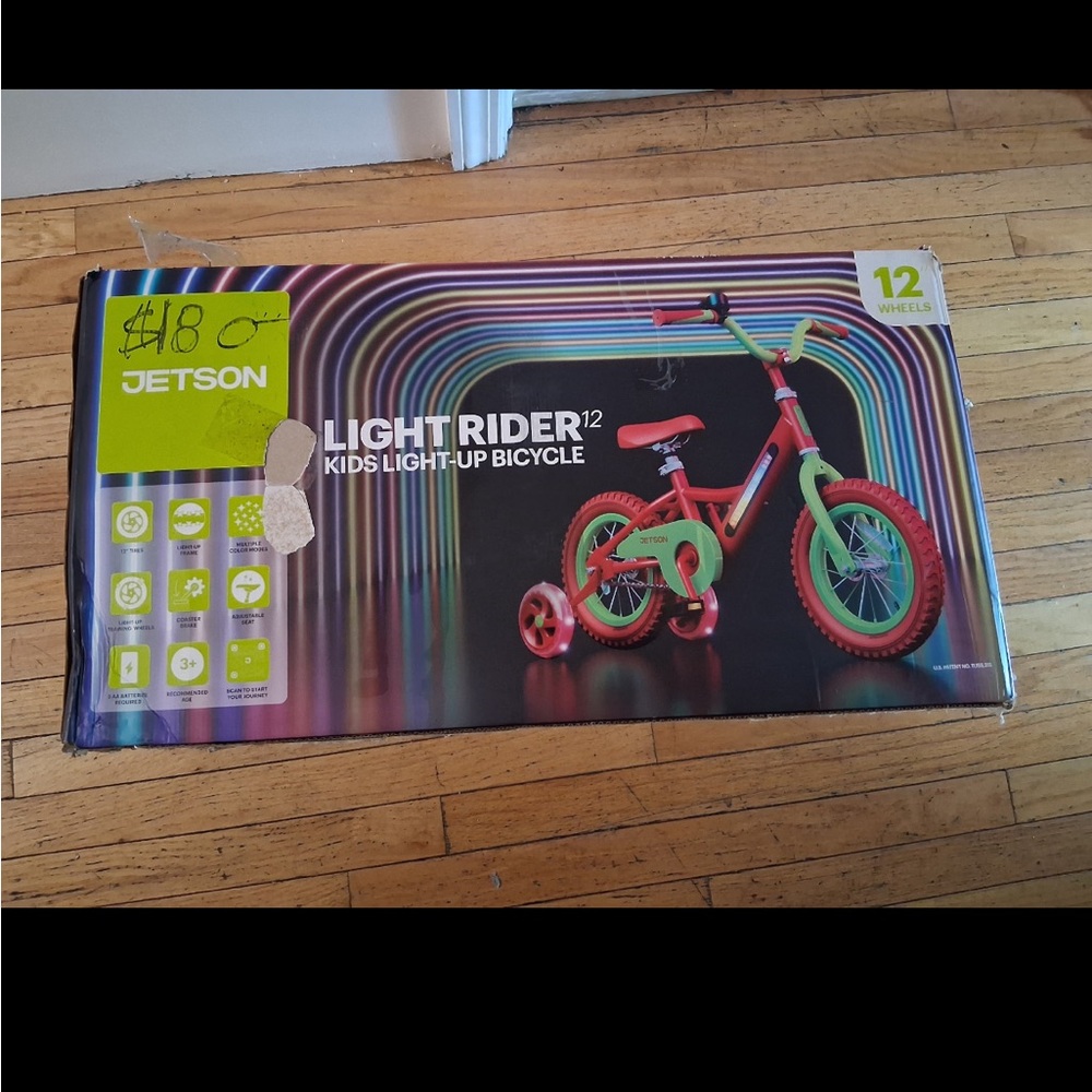 Light Rider 12 Kids Light-Up Bicycle - Green and Pink